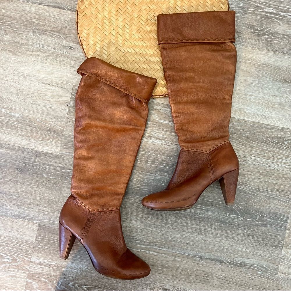 Gentle souls‎ brown leather slouchy boots women’s 6.5